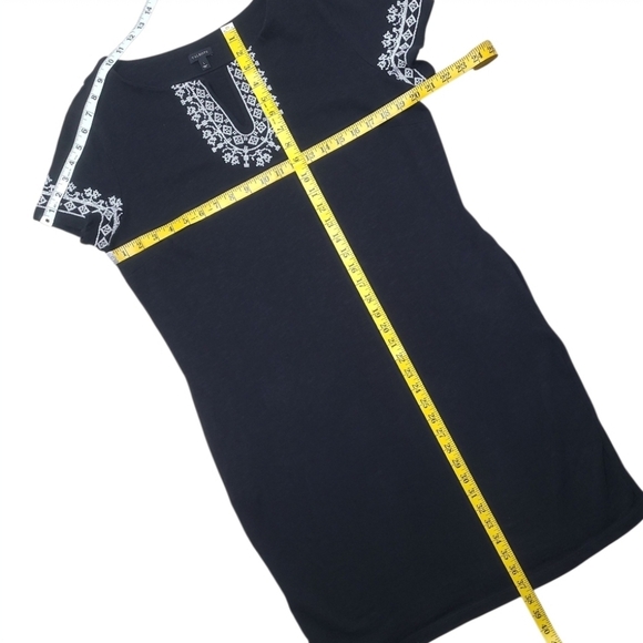 Talbots Embroidered Dress Black White Size Large - Picture 7 of 16